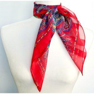 VINTAGE Red Careta Neck Tie/Scarf